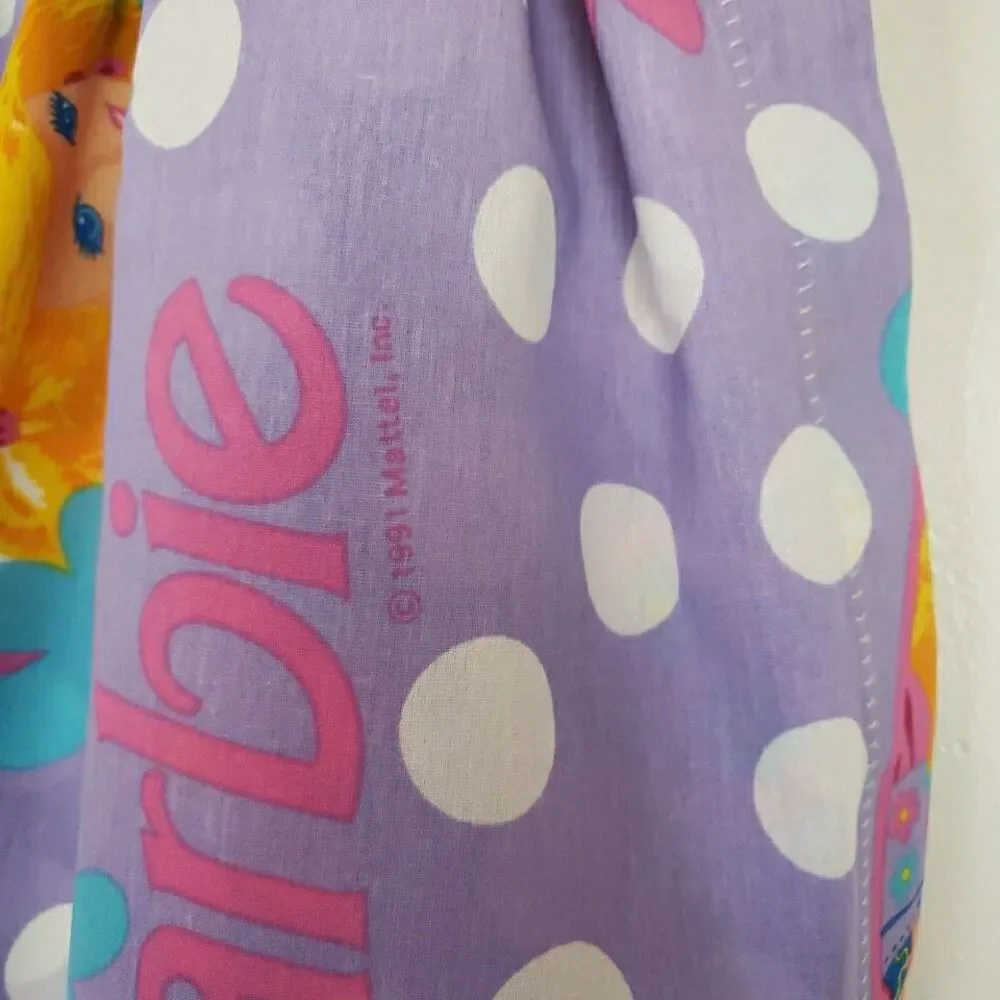VTG Barbie Standard Pillowcase & Valance Set Mattel 1991 JP Stevens Bedroom